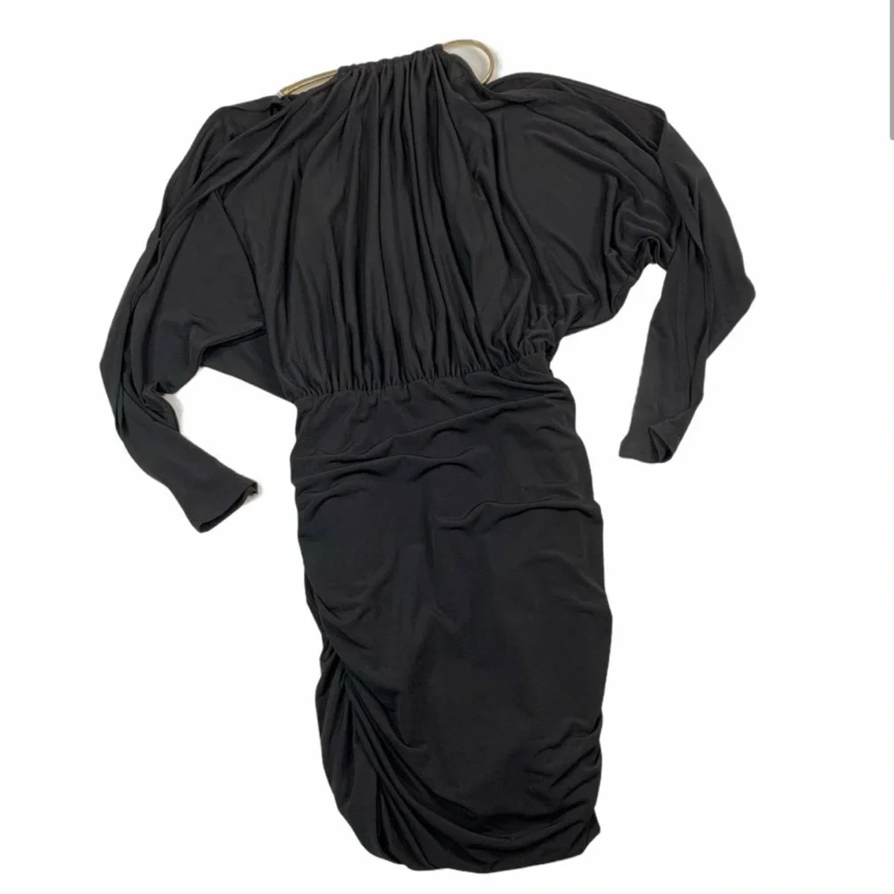 Boston Proper High Neck Cold Shoulder Dress Little Black Dress Size XS to small - Picture 2 of 7
